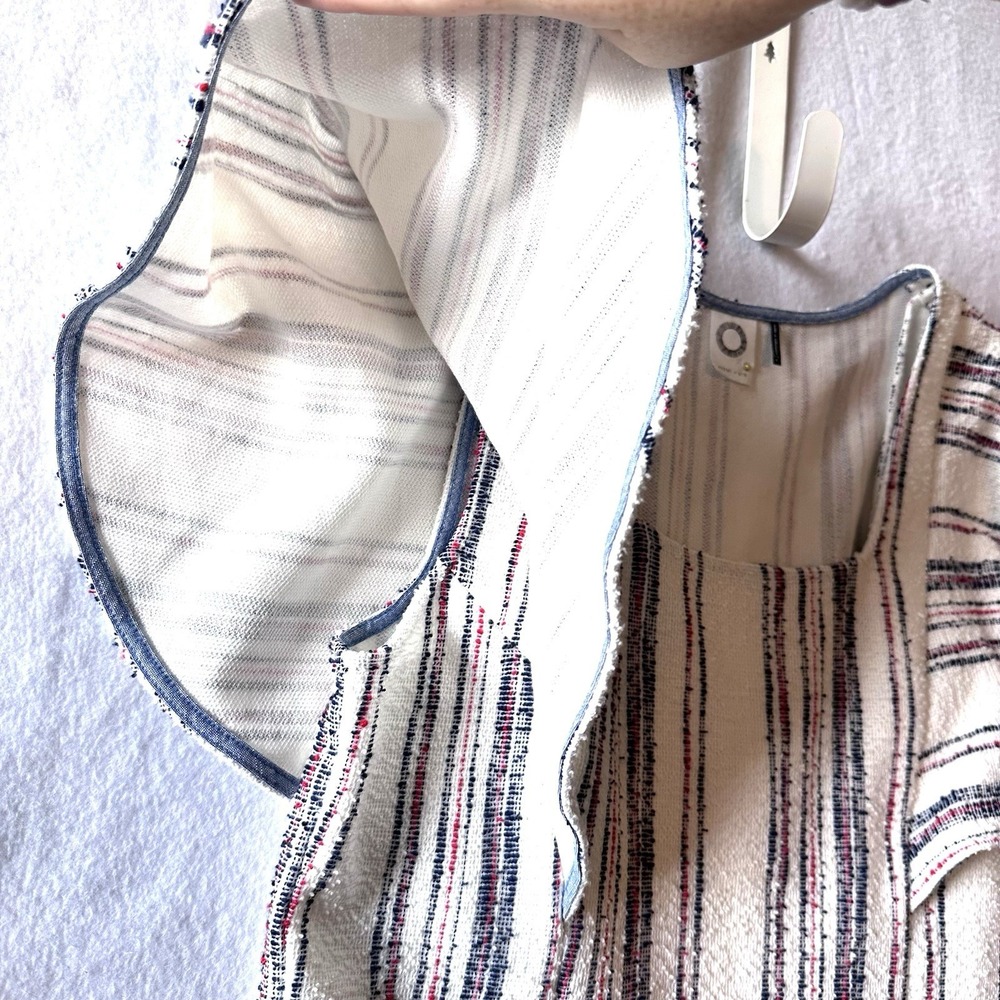 Akemi + Kin Anthropologie Jovanie Stripe‎ Terry Textured Dress Flutter Sleeves - Picture 5 of 13